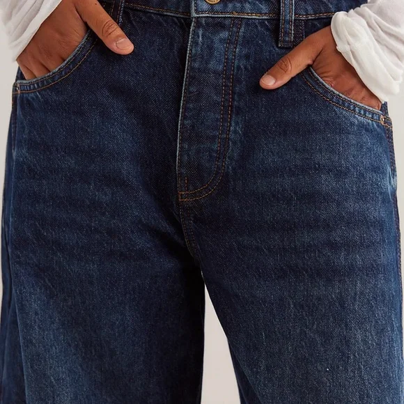Free People We The Free Good Luck Mid Rise Wide Leg Barrel Jeans - Picture 5 of 12